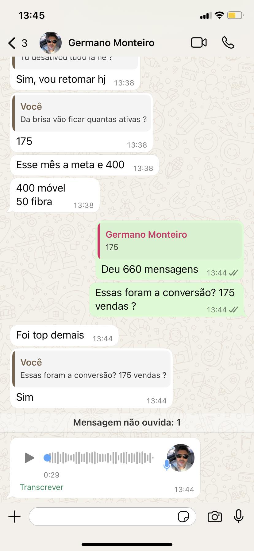 Conversa WhatsApp - 175 vendas