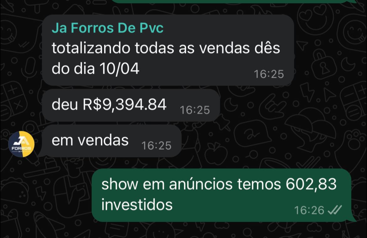 WhatsApp - R$9.394 em vendas